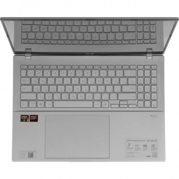 Ноутбук ASUS VivoBook S16 M3607KA-SH131 (16&amp;quot;, OLED, AMD Ryzen AI 5 330 2ГГц, 4 ядра, 16ГБ DDR5, 512ГБ SSD, AMD Radeon 820M, без ОС), серебристый в Якутске