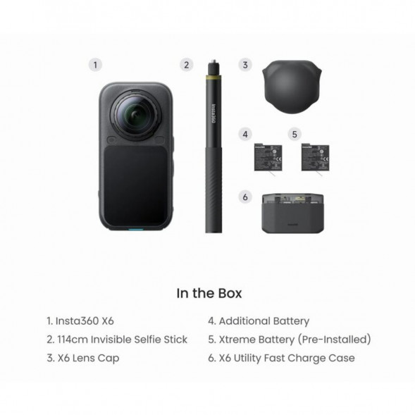 Экшн-камера Insta360 X6 Essentials Bundle, Black в Якутске