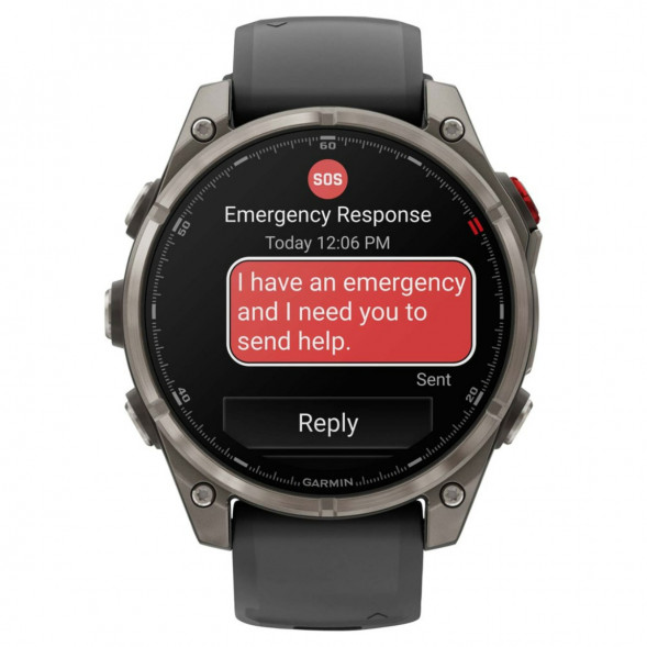 Умные часы Garmin Fenix 8 PRO, 47 мм, AMOLED, Sapphire, Titanium with Graphite/Black Silicone Band 010-03198-10 в Якутске
