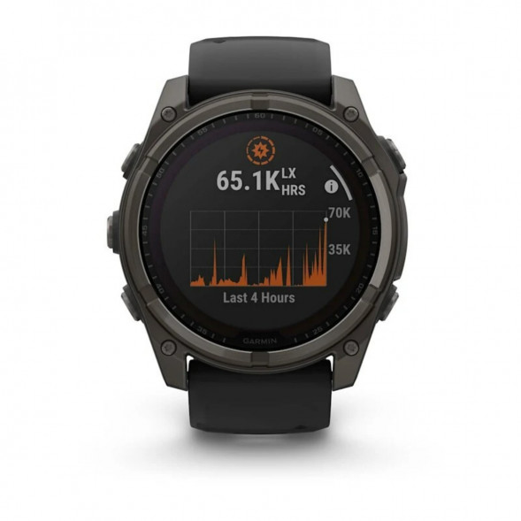 Умные часы Garmin Fenix 8, 51 мм, Solar, Sapphire Carbon Gray DLC Titanium with Black/Pebble Gray Silicone 010-02907-10 в Якутске
