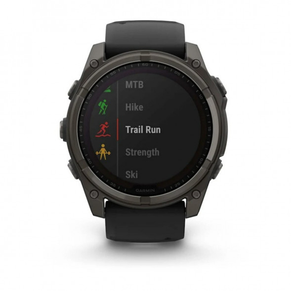 Умные часы Garmin Fenix 8, 51 мм, Solar, Sapphire Carbon Gray DLC Titanium with Black/Pebble Gray Silicone 010-02907-10 в Якутске