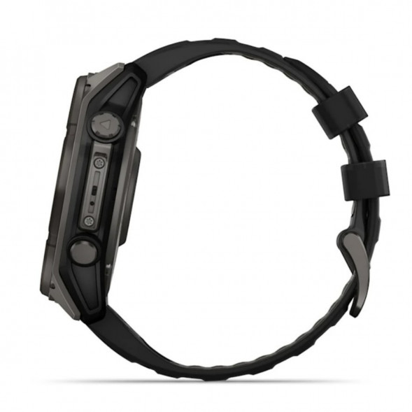 Умные часы Garmin Fenix 8, 51 мм, Solar, Sapphire Carbon Gray DLC Titanium with Black/Pebble Gray Silicone 010-02907-10 в Якутске