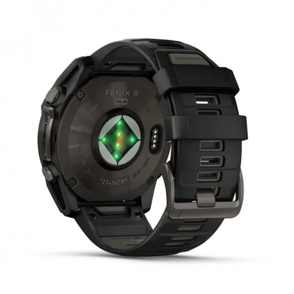 Умные часы Garmin Fenix 8, 51 мм, Solar, Sapphire Carbon Gray DLC Titanium with Black/Pebble Gray Silicone 010-02907-10 в Якутске