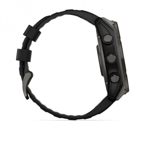 Умные часы Garmin Fenix 8, 51 мм, Solar, Sapphire Carbon Gray DLC Titanium with Black/Pebble Gray Silicone 010-02907-10 в Якутске