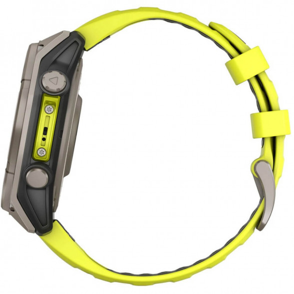 Умные часы Garmin Fenix 8, 51 мм, Solar, Sapphire Titanium with AMP Yellow/Graphite Silicone Band 010-02907-20 в Якутске
