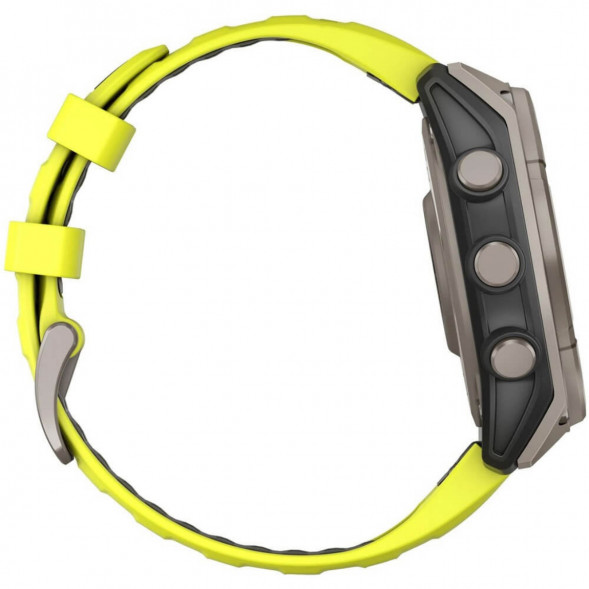 Умные часы Garmin Fenix 8, 51 мм, Solar, Sapphire Titanium with AMP Yellow/Graphite Silicone Band 010-02907-20 в Якутске