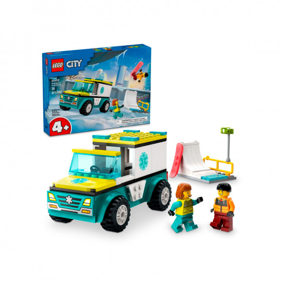 Конструктор LEGO City 60403 Скорая помощь и сноубордист в Якутске