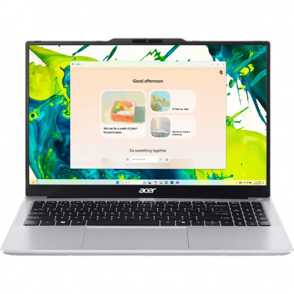Ноутбук Aser Aspire Lite 15 AL15-53P-56PA (15.6&amp;quot;, IPS, Intel Core 5 120U, 10 ядер, 16 ГБ DDR4, 512 ГБ SSD, Intel Graphics, без ОС), серебристый в Якутске